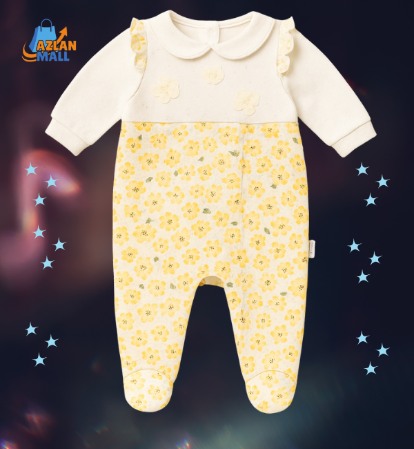 Soft Cotton Floral Romper for Newborn Baby Girls – Gentle & Comfy Design - Azlan Mall
