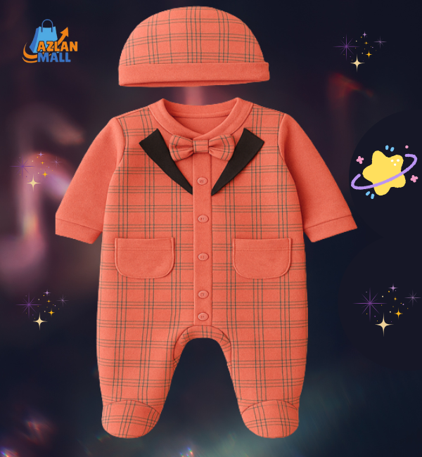 Coral Tux Romper – Size 0 (Newborn) - Azlan Mall