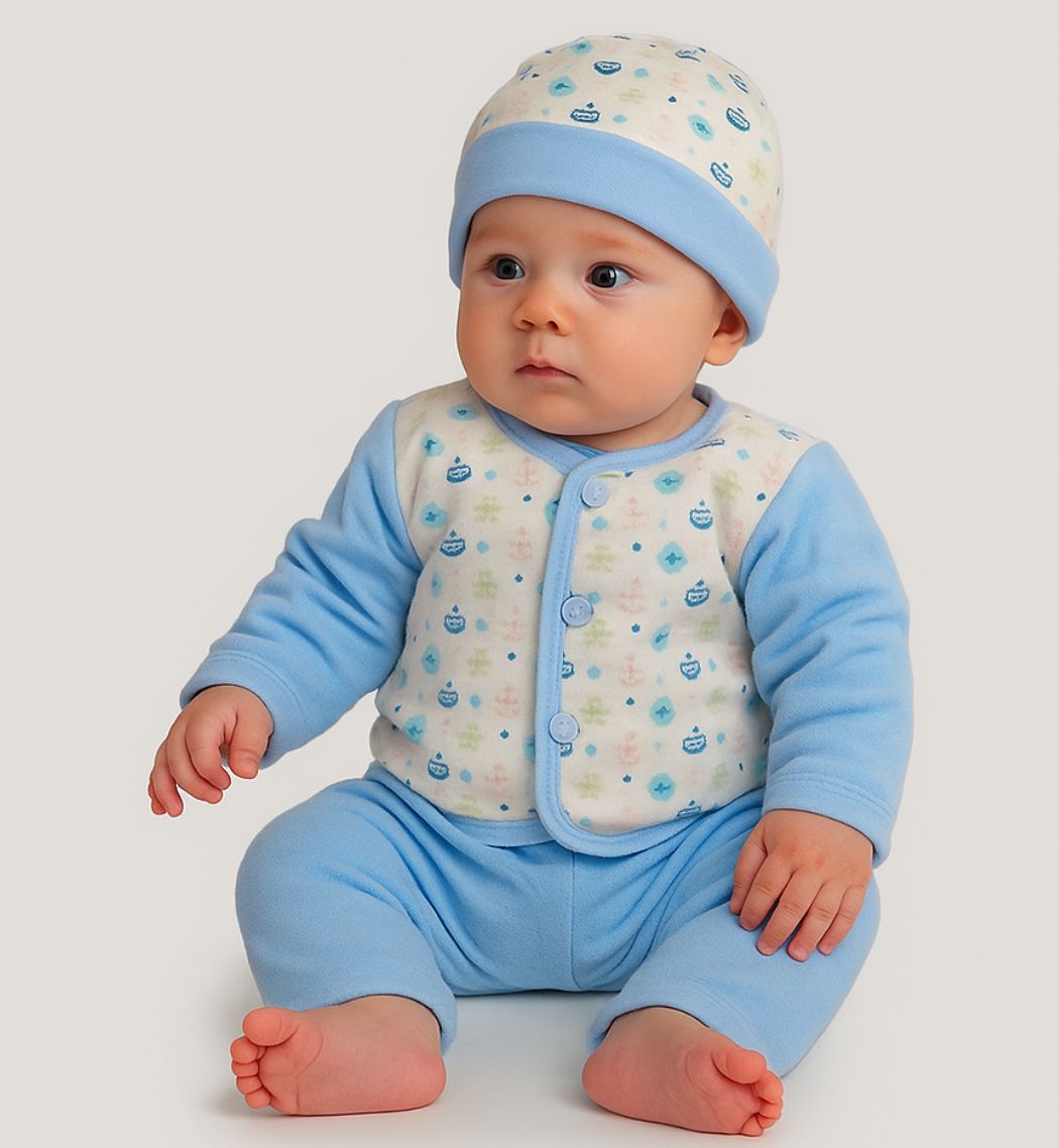 Zero Size Soft Baby Three-Piece Set – Multiple Colors - Azlan Mall