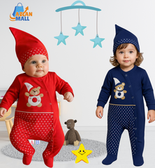 Adorable Baby Romper Set with Bear Design - Azlan Mall