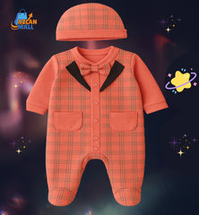 Coral Tux Romper – Size 0 (Newborn) - Azlan Mall