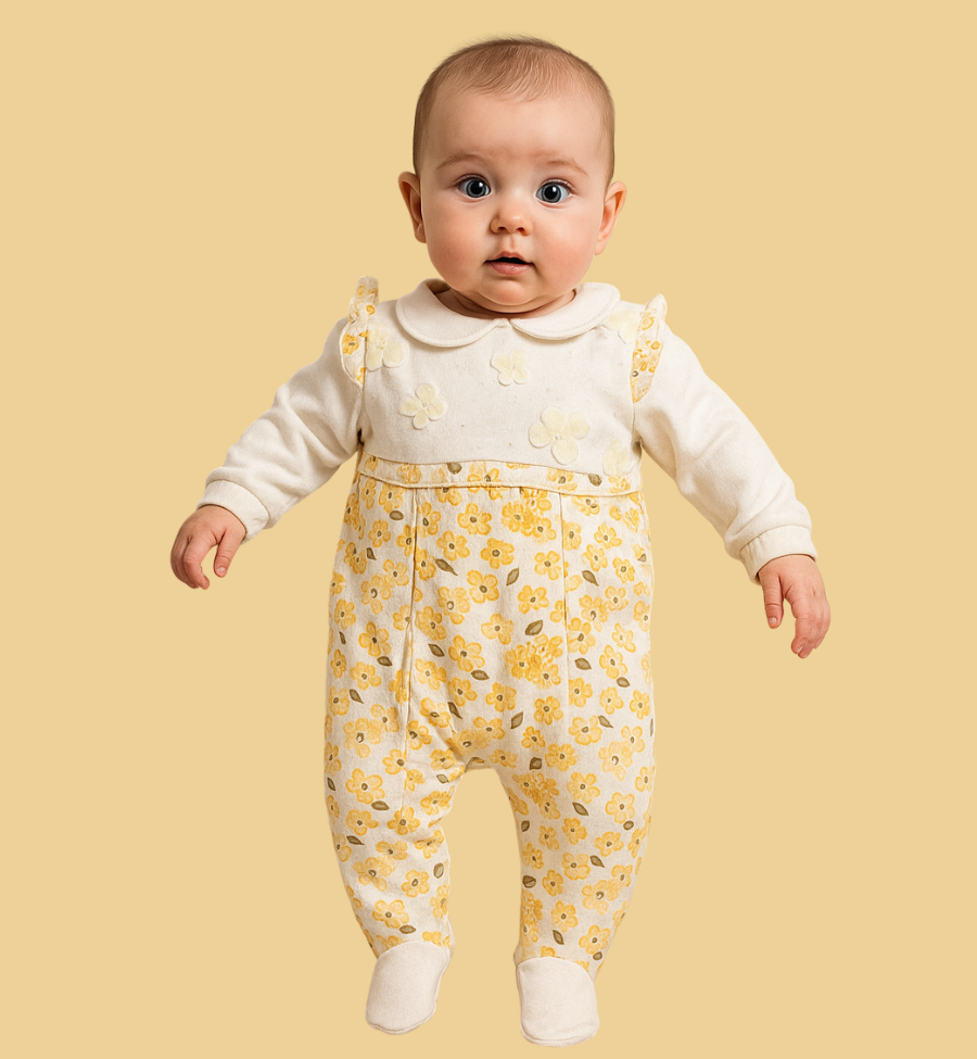 Soft Cotton Floral Romper for Newborn Baby Girls – Gentle & Comfy Design - Azlan Mall