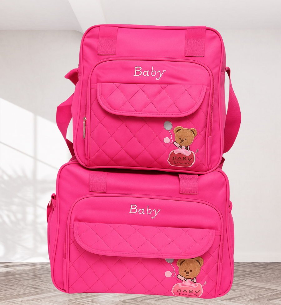Premium Baby Bag Set – Available in Pink, Navy Blue & Grey | - Azlan Mall