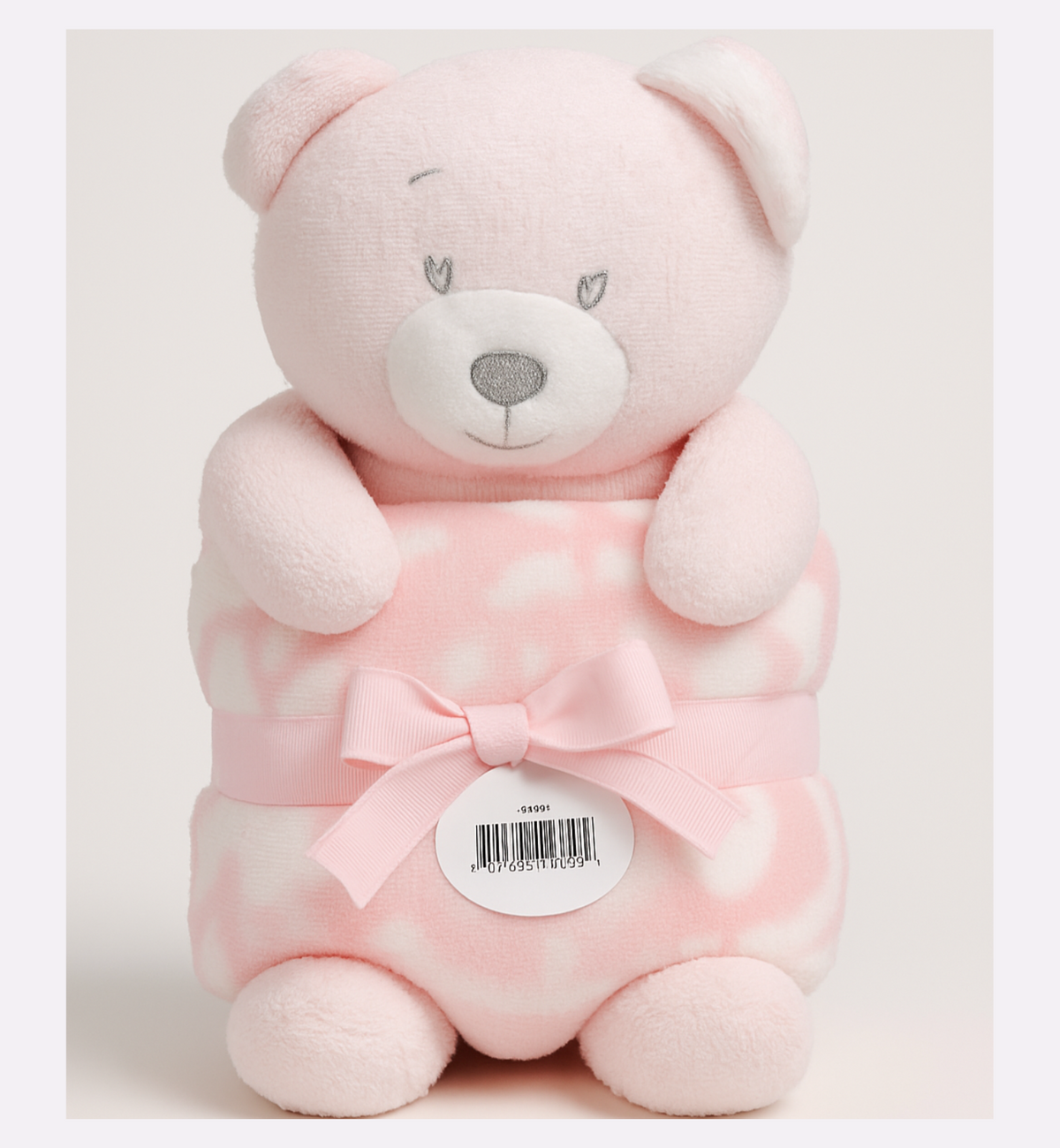 Soft Pink Teddy Bear with blanket – Baby Gift Set - Azlan Mall